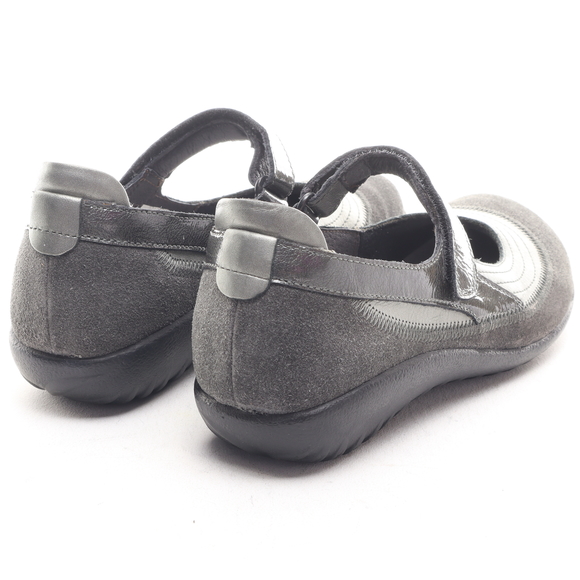 Naot Kirei Suede Leather Mary Jane Flats Loafer Sneaker Women EU 37 Gray/Black - Picture 10 of 15